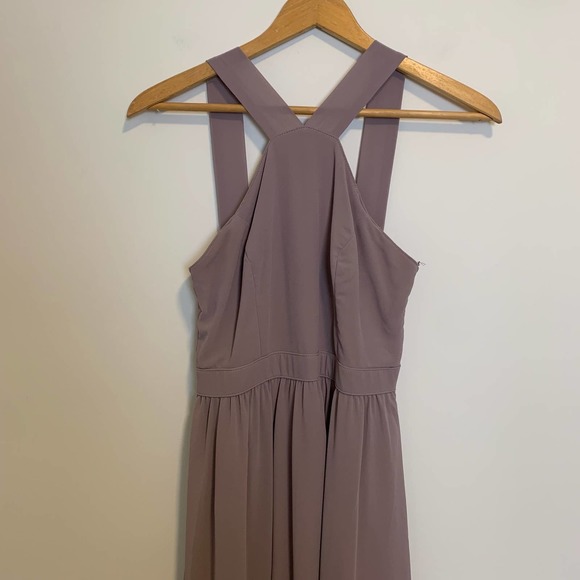 Lulus Womens Lulus Air of Romance Taupe Maxi Dress Medium Bridesmaid - Picture 3 of 16